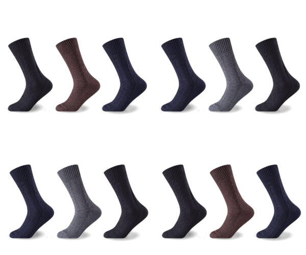 12PK MENS OUTDOOR WOOLEN SOCKS