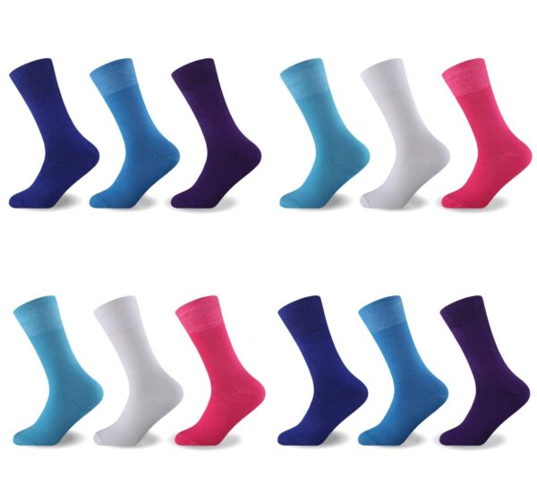 12PK LADIES COTTON NON-ELASTIC SOCKS