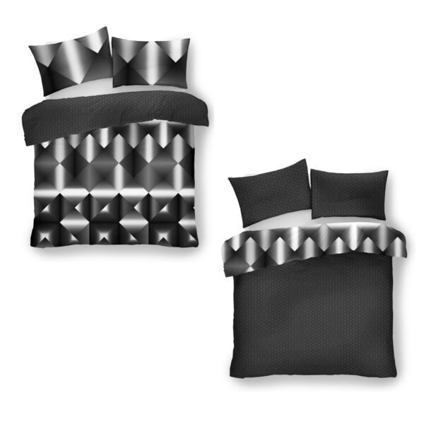 3D TRIANGLE DUVET SET BLACK/GREY - Image 4