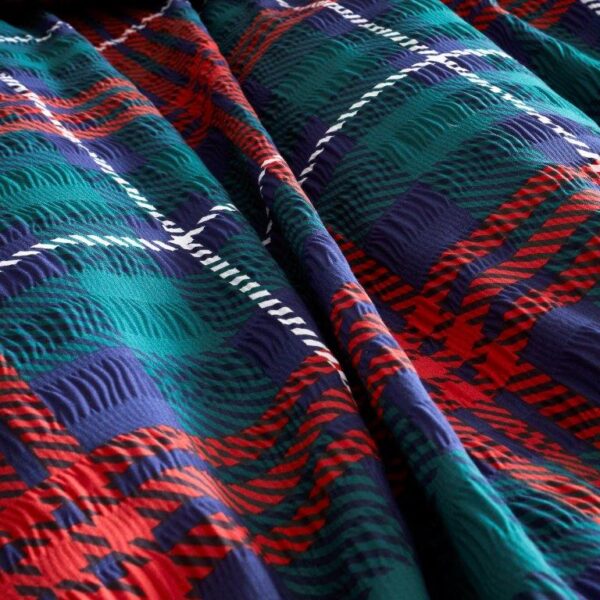 SEER SUCKER TARTAN DUVET SET - Image 3