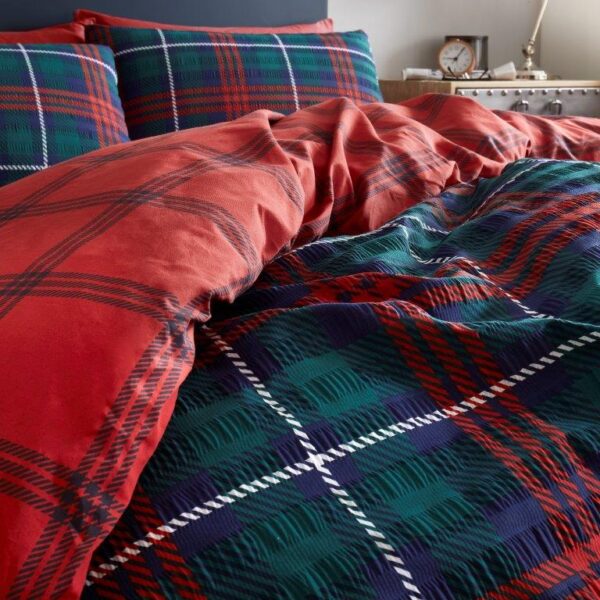 SEER SUCKER TARTAN DUVET SET - Image 5